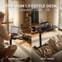 Support de table d'appoint portable multifonctionnel électrique réglable en acier laminé à froid AOR NS-001 avec surface en bois pour ordinateur portable et tablette