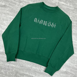 Vente en gros de sweatshirts à capuche ras du cou en coton Fabricant de sweatshirt à col rond avec logo personnalisé Sweat uni surdimensionné pour hommes en éponge française - Product Image 1