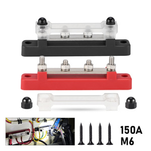 ขั้วต่อแบบแถวเดียวสีดำแดงขั้ว M6 150A ขั้วทองแดง12-48V สำหรับเรือยอชท์ RV - Product Image 4