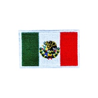 Badges en tissu tissé à sequins 8x5 cm, drapeaux asiatiques, avec fixation auto-agrippante, formes cœur et alphabet, patchs drapeaux nationaux pour chapeaux et toiles