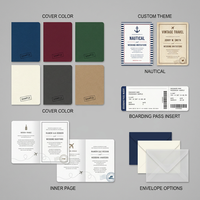 Lot de cartes d'invitation de mariage sur le thème du voyage avec carte d'embarquement personnalisée et carte RSVP pour événements