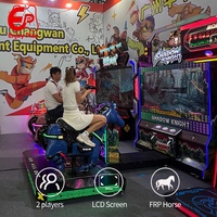 Machine de jeu d'arcade 3D de tir et d'équitation à monnayeur pour enfants, avec fonction de sortie de tickets, pour centre de jeux et centre commercial, vente en gros