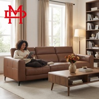 Sofa Kulit Asli Mewah XIYUA Tiga Dudukan Kaki Baja Tahan Karat Busa Desain Modern Apartemen Ruang Tamu Rumah Hotel Villa 10