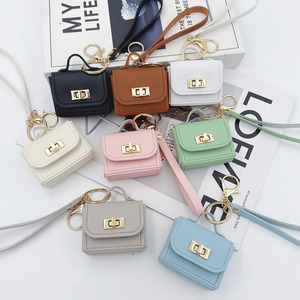 Porte-clés mini sac à main en cuir tendance, porte-monnaie en cuir PU de haute qualité avec cordon, accessoire de sac, cadeau pour femme - Product Image 2