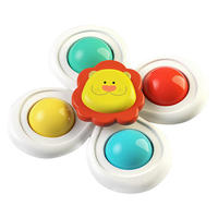 Mainan Plastik Fidget Spinner Cup Hisap Laris untuk Bayi Balita, Mainan Sensorik Jari di Bak Mandi