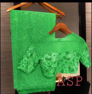 Sari en soie brodée bon marché bon marché prix de gros sari multicolore magnifique tenue de fête tenue de mariage vêtements pour femmes vêtements pour dames vêtementsvêtement - Product Image 2