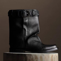 Nouvelles bottes pour femme mi-mollet en daim tressé, style Mellard vintage-chic, inspirées du denim Sabbe, pour l'automne.