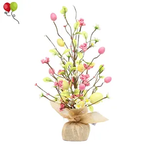 45CM Easter Artificial Tree Egg Decor Led String Light Colorful Branch Crafts Gifts Home Ornaments Easter Party Gift KD1921