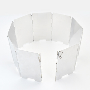 Deflector de Viento para Estufa de Gas Portátil, 8 Piezas, Plegable, Metálico, para Acampar, Cocina al Aire Libre - Product Image 1