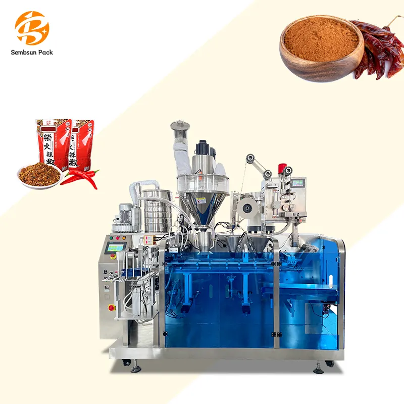 Automatic horizontal Stand Up Zipper Bag Filling Baby Food Dried Ginger Rotary Powder Packaging Packing Machine