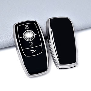 Accessoires de clé de voiture TPU Silver Edge <span class=keywords><strong>Housse</strong></span> de protection Soft Key Shell Fob Holder Convient pour Mercedes Benz - Product Image 5