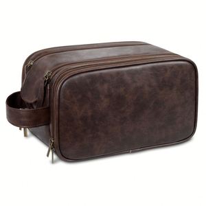 Premium Leather Toiletry <b>Bag</b> for Men - Large Capacity Travel Organizer for Business & Gifts - Product Image 4