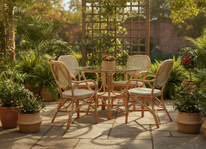 Moderno y Elegante Juego de Comedor de Mimbre/Ratán Estilo Jamaicano para el Hogar, Apartamento, Villa y Espacios de Hotel, Procedente de Indonesia - Product Image 5