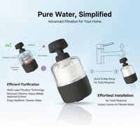 Filtre à eau pour robinet de cuisine et salle de bain - Adoucit l'eau dure et élimine le chlore pour une meilleure qualité de l'eau Noir