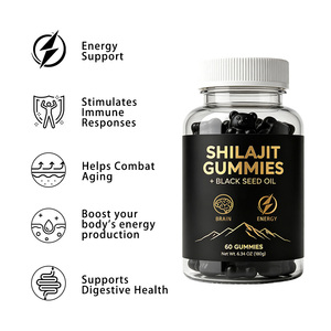 Custom Private Logo Himalayan Shilajit Gold Gummies <b>Herbal</b> <b>Supplements</b> with Black Seed Oil for Health Immunity - Product Image 3