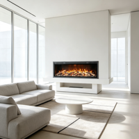 Cheminée électrique encastrable de 23 pouces avec flamme simulée, contrôle double par application, pour chauffage intérieur et décoration, style français