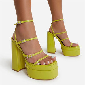 2025 <b>High</b> Quality Tacones De Mujer Sandals <b>Sexy</b> Platform Chunky Buckle Shoes Office Ladies Wedding <b>Heels</b> for Women - Product Image 4