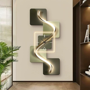 Horloge Murale Artistique Moderne de Luxe pour Couloir et Porche, Décoration Murale Lumineuse LED Créative pour Salon, Vente en Gros Usine - Product Image 1