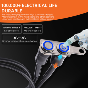 Interruptor de Botón Pulsador LED Impermeable de 12V para Motocicleta ABILKEEN, Interruptor de Botón Pulsador de Acero Inoxidable para Montaje en Manillar - Product Image 2