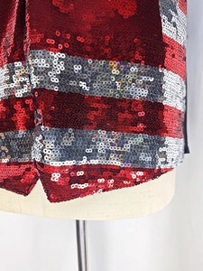Gilet à paillettes pour homme, taille unique, étoiles et rayures scintillantes, drapeau américain rouge, blanc et bleu, pour les défilés, les fêtes et les costumes du 4 juillet - Product Image 4