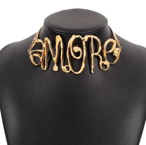 Collana con Nome Personalizzato Unisex, Design Trendy Hip Hop, Catena Placcata Oro, Lettere Esagerate in Lega, per Anniversario - Product Image 6