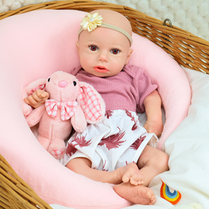 Poupée Bébé <span class=keywords><strong>Reborn</strong></span> Réaliste <span class=keywords><strong>en</strong></span> <span class=keywords><strong>Silicone</strong></span> Platine 100% de 18 Pouces pour Filles, Jouet Éducatif de Création Artistique - Product Image 5