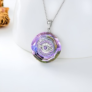 Collier Fantasy Evil Of Eye en argent sterling 925 collier rond en cristal bleu Evil Of Eye pour les femmes - Product Image 3