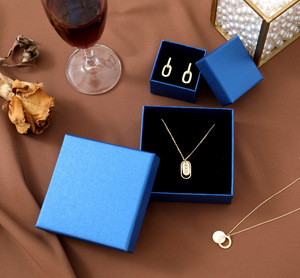 Sang trọng con công màu xanh nhỏ các tông hộp giấy bông tai vòng quà tặng trang sức bao bì hộp biểu tượng tùy chỉnh - Product Image 6