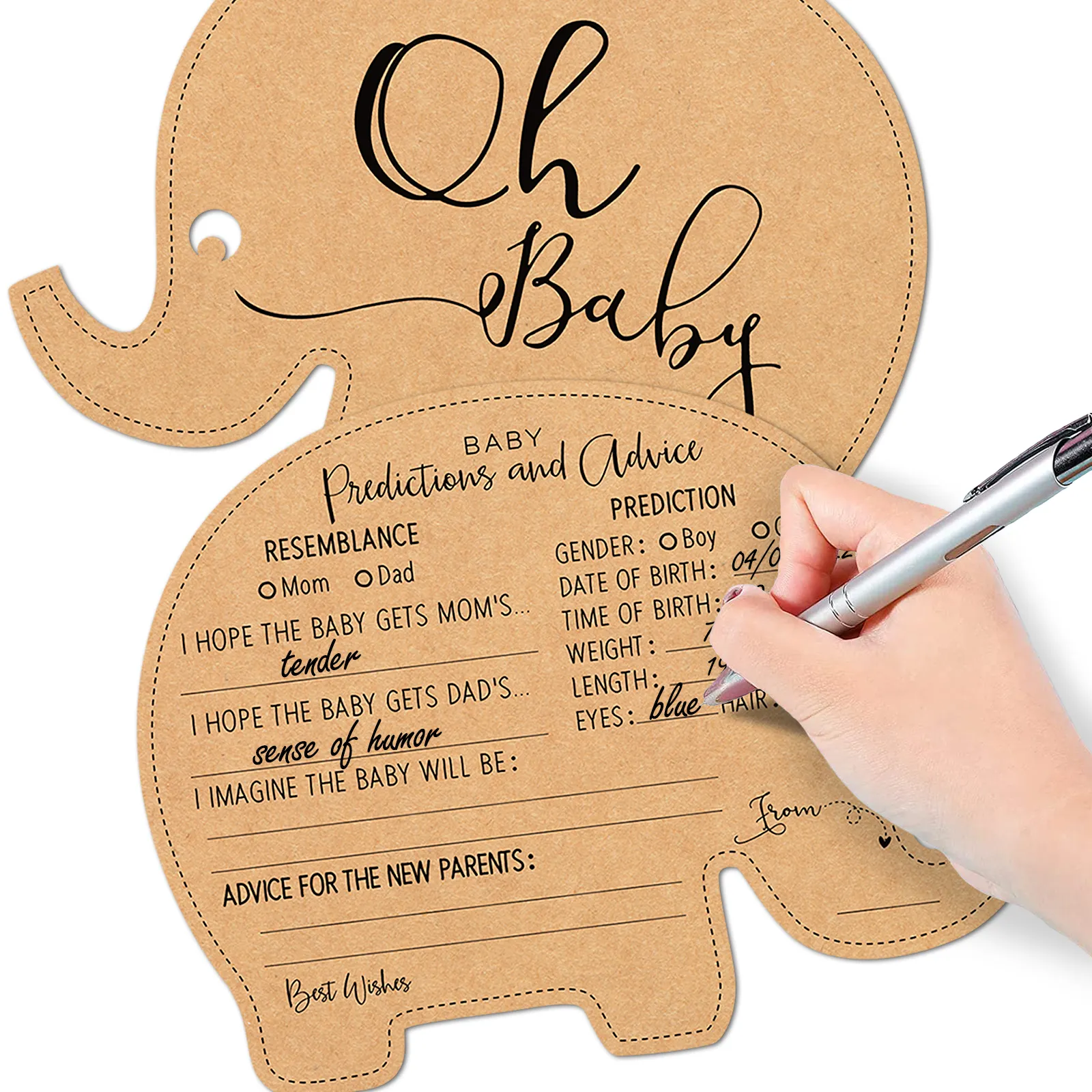 Groothandel 50 Stuks Olifant Baby Shower Spel Feest Uitnodigingen Kaarten Voor Jongen Meisje Baby Shower Gender Onthullen Feest