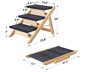 Reptilien-Treppe, rechteckige Form, umweltfreundliches MDF-Material, langlebig, tragbar, für hohe Betten, Sofas, Couches - Product Image 3