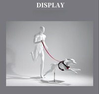 Mannequin de chien moderne en fibre de verre blanche, accessoire de présentation animale, personnalisable, marque privée, pour aménagement intérieur de magasin d'animaux, approvisionnement en gros