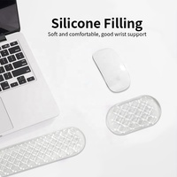 Ensemble de tapis de souris en gel de silicone transparent avec repose-poignet, couleur personnalisable et impression UV, tapis de clavier de jeu pour la maison et le bureau