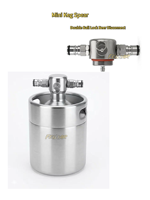 Tête de distribution à profil bas en acier inoxydable 304 pour mini-fût, avec double raccord rapide à bille pour fût de bière