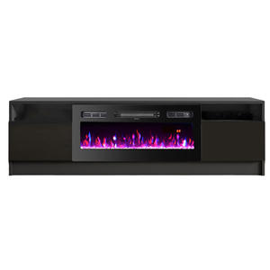 <span class=keywords><strong>Cheminée</strong></span> électrique moderne de luxe avec effet de flamme réaliste multicolore et support TV pour salon - Product Image 3