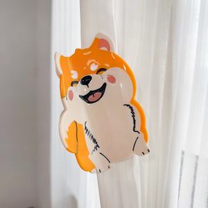 Garra de acetato de gama alta para mujer, dulce y bonito Shiba Inu <span class=keywords><strong>Chow</strong></span> Shark Design PC, accesorios para el cabello - Product Image 2