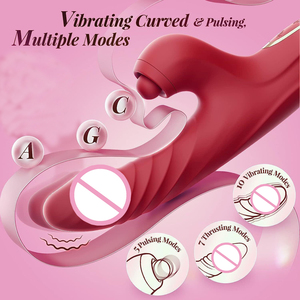 4 En 1 10 vibración 7 empuje mujeres conejo clítoris estimulador consoladores punto G vibrador propulsor juguetes sexuales masajeador - Product Image 4