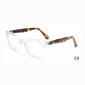 Retro Square Thickness Acetate Eyewear Eyeglasses Frames For Eye Glasses Multicolored Acetate Optical Glasses Frames For Unisex