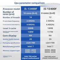 Prosesor Desktop I5 13400F Tray 4.6 GHz 10nm LGA 1700 Socket 10 Core 16 Thread I5 Paket Tray CPU