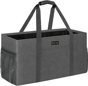 Tablero inferior de utilidad estructurado <span class=keywords><strong>grande</strong></span>, bolso de mano de pie de utilidad, marco de alambre de Metal, asas de comestibles reutilizables, bolsas de <span class=keywords><strong>playa</strong></span> extra grandes - Product Image 1