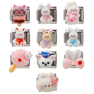 Italian Style New Modular Chain <b>Bracelet</b> Series <b>Cute</b> Rabbit Styling Personalized Assembly Stainless Steel with Gold Plating - Product Image 2