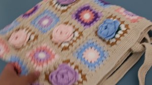 <span class=keywords><strong>Sac</strong></span> à main en <span class=keywords><strong>crochet</strong></span> fait main fleur cadeau grand-mère <span class=keywords><strong>sac</strong></span> carré pour femme fille - Product Image 4