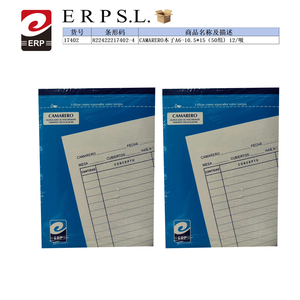 Bloc-notes de serveur A6 10,5x15cm, 50 sets, formulaires de commande autocopiants pour restaurant - Product Image 1