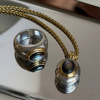 Nouvelle bague pour femme, style européen et américain, mode royale, vintage, en laiton plaqué or avec pierres incrustées