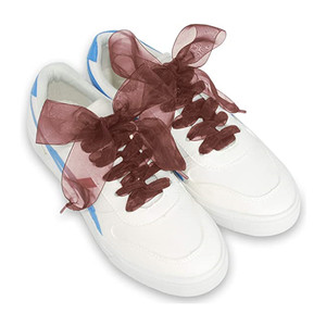 Yrunfeety lacci per scarpe piatti in Chiffon trasparente largo 4CM lacci per scarpe bianchi per donna lacci per scarpe sneakers <span class=keywords><strong>18</strong></span> colori - Product Image 3