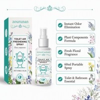ZouRunAn Désodorisant écologique pour salle de bain, spray rafraîchissant pour toilettes 60ml, composants végétaux naturels, éliminateur d'odeurs OEM ODM