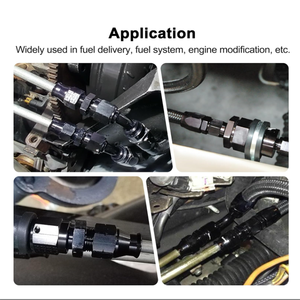 Conector de Compresión de Aluminio CNC 6AN Macho a 3/8" 5/16" para Línea Rígida, Adaptador de Línea de Combustible Anodizado en Negro para Modificación de Motor Automotriz - Product Image 6