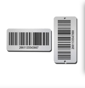 Tùy chỉnh nhôm tài sản tag nối tiếp số kim loại logo dán kim loại mã vạch nhãn QR mã Sticker - Product Image 1