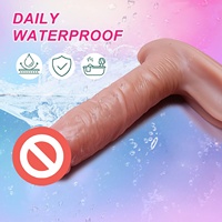 Dildo Eléctrico Telescópico de 6 Pulgadas con Control Remoto, 10 Frecuencias de Vibración, Realista, de Silicona Suave, 100% Impermeable