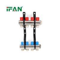 Collecteur de chauffage au sol IFAN OEM 2-8 voies en acier inoxydable 303 pour eau froide et chaude DN25*3/4" PEX