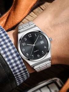 LUCKYFOX orologio al quarzo <span class=keywords><strong>di</strong></span> alto valore da uomo nuovo stile semplice <span class=keywords><strong>di</strong></span> Business con cinturino in acciaio <span class=keywords><strong>di</strong></span> lusso alla moda cinturino in acciaio inox - Product Image 4